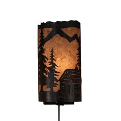 Cabin Scene Panel Sconce Kodiak/Woodchip Stain Rustic Lanterns, Lantern Wall, Panel Wall, Rustic Lodge, Rustic Living