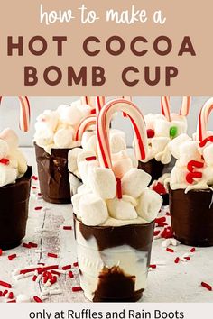 how to make a hot cocoa bomb cup with marshmallows and candy canes