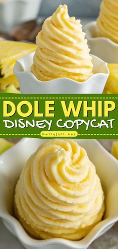 Dole Whip is so easy to make at home! A few ingredients are all you need for this Easter dessert recipe. Wonderfully creamy and luscious, this pineapple-flavored soft-serve ice cream is an Easter sweet everyone will enjoy. Try this Disney copycat today! Dole Whip Disney, Dole Whip Recipe, Pineapple Dessert Recipes, Disney Desserts, Pineapple Desserts, Pineapple Recipes, Brown Spots Removal, Dole Whip