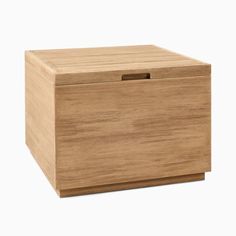 a small wooden box with a lid on the bottom and one drawer at the top