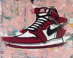 High quality giclee print of an original painting of the classic Air Jordan 1.  Measures 11 x 14, ready to be framed. Small Lockers, Gouache Painting, Air Jordan 1, Jordan 1, Air Jordan, Art Ideas, Air Jordans, Giclee Print, Original Paintings