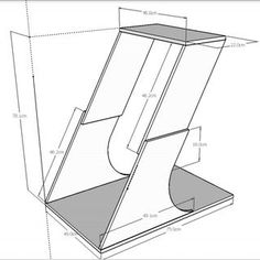 a drawing of an open box with measurements for the bottom and side panels on it