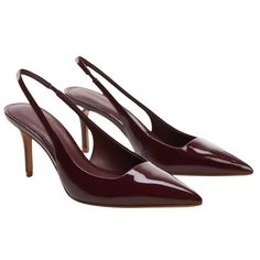 PRICES MAY VARY. Slip-on Pointed toe Slingback design 2.95 in stiletto heel Patent leather effect Party and events collection