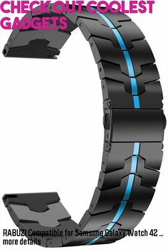 RABUZI Compatible for Samsung Galaxy Watch 42mm/Active 2 Band,Enamel Process Stainless Steel Meta... Samsung Galaxy Watch, Steel Metal, Quick Release, Watch Strap, Smartwatch, Watch Bands, Smart Watch, Black Blue, Blue Black