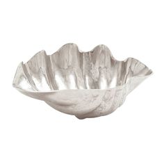 a large silver bowl on a white background