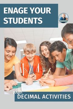 several children are gathered around a table with pencils and paper