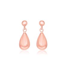 Displaying dainty elegance, these teardrop shape drop earrings are truly beautiful. Finely crafted in 14k rose tone gold. Earring Information Length 0.75 inches Width 0.25 inches Backing Push Back Approximate Weight 1.6 gram(s) Metal 14K Rose Gold Diamond Shape Earrings, Yellow Tone, Pretty Earrings, Gold Polish, Gold Earrings Dangle, Mellow Yellow, Rose Earrings, Diamond Design, Fine Earrings