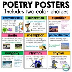 poetry posters that include two color choices