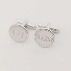 Looking for the perfect way to commemorate a special day or show your appreciation for someone special? Look no further than personalized cufflinks. Our cufflinks are the perfect way to commemorate your wedding day, celebrate an anniversary, or just show that special someone how much you care. With your initials and date engraved in our high-quality metal cuffs, these timeless pieces are sure to make any occasion extra special. Give the gift of style with personalized cufflinks today! The cuffli Classic Round Cufflinks For Father's Day, Personalized Silver Cufflinks For Formal Occasions, Classic Silver Cufflinks For Anniversary, Classic Silver Cufflinks For Gift, Silver Cufflinks With Engraving Option For Formal Occasions, Modern Silver Cufflinks For Wedding, Classic Silver Cufflinks As Gift, Classic Sterling Silver Cufflinks For Wedding, Classic Sterling Silver Cufflinks For Anniversary