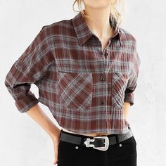 Unif X Urban Outfitters Flannel Button Down Shirt. -Size M -Oversized Fit. -Cropped. -Excellent Condition. No Trades. Please Make All Offers Through Offer Button. Urban Outfitters Flannel, Shirt Color, Button Downs, Urban Outfitters, Colorful Shirts, Button Down Shirt, Checks, Womens Tops, Women's Top