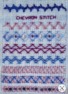 a close up of a piece of cloth with stitching on it and the words chevron stitch