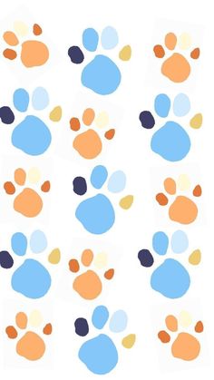 an image of dog paw prints in different colors