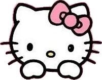 an image of a hello kitty with a bow on it's head and eyes