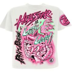 Hellstar New Designer Brand Hellstar Shirt New With Tags And Bag Size Xlarge Brand New, Never Worn Open To Offers Will Ship Item On The Same Day Or The Next Day No Guts No Glory, Garment Manufacturing, Mens Streetwear, Neck Pattern, Cotton Style, Cool T Shirts, Pink White, Graphic Tee, Nike Women