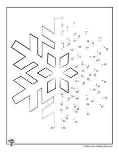 a snowflake is shown with numbers to color