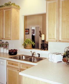 the kitchen is clean and ready for us to use in its new owner's home