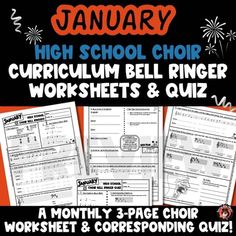 January High School Choir Monthly Curriculum Bell Ringer Worksheet & Quiz Middle School Choir, Class Routine, High School Choir, Music Terms, High School Music, Solfege, Music Worksheets, Bell Ringers, Music Ed