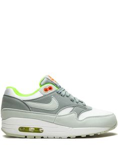 Nearly fifty years after its conception in 1971, Nike’s iconic Swoosh logo remains unchanged, showcasing a prevalent and pioneering symbol for the brand. These multicolour Womens Air Max 1 sneakers feature a round toe, a signature Nike Air sole, a panelled colour block design, a signature Nike swoosh, a lace-up front fastening, a logo patch at the tongue and tonal stitching. These styles are supplied by a premium sneaker and street wear marketplace. Stocking only the most sought-after footwear and clothing, they source and curate some of the most hard-to-find items from around the world. Nike Air Max 1, Air Max Women, Swoosh Logo, Nike Womens, Nike Swoosh, Sneakers Grey, Air Max 1, Block Design, Colour Block