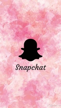 the snapchat logo is shown on a pink and black background with watercolor stains