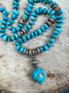 Eternally Turquoise - Etsy Rustic Turquoise Beaded Necklaces With Natural Stones, Handmade Rustic Turquoise Necklace, Handmade Rustic Blue Turquoise Necklace, Rustic Handmade Blue Turquoise Necklace, Rustic Beaded Turquoise Necklace, Bohemian Turquoise Necklace With Oval Beads, Artisan Turquoise Necklace With Wooden Beads, Rustic Blue Beaded Necklaces, Adjustable Turquoise Necklace With Wooden Beads