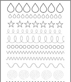 an image of different shapes and lines in the shape of stars, circles, and spirals