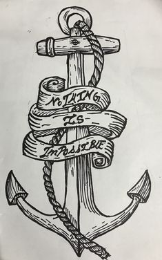 an anchor with some writing on it