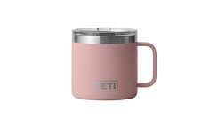 YETI Rambler 14 oz Mug Sandstone Pink Coffee Chili, Camp Mugs, Yeti Rambler Tumblers, Camp Mug, Kids Cups, Yeti Rambler, Frothing Pitcher, Pink Brand, Drink Holder