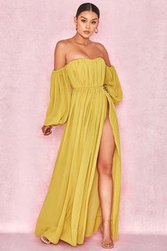 /collections/dresses Boho Wedding Guest Dress, Canary Yellow Dress, Long Sleeve Chiffon Maxi Dress, Boho Wedding Guest, Yellow Long Dress, Max Dress, Split Long Dress, Sundress Dress, Mini Sundress