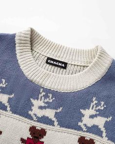 Details: Long-sleeve matching-color sweater with X-mas elements design such as snowman and reindeersTop Length: NormalSleeve Length: Long SleevesMaterials:100% Acrylic Cotton Fair Isle Pattern Tops For Winter, Casual Winter Fair Isle Pattern Top, Casual Crew Neck Holiday Sweater, Casual Holiday Sweater With Crew Neck, Casual Knitted Holiday Sweater, Casual Fair Isle Pattern Tops For Christmas, Casual Holiday Sweater With Fair Isle Pattern, Winter Cotton Top With Fair Isle Pattern, Winter Fair Isle Pattern Cotton Tops