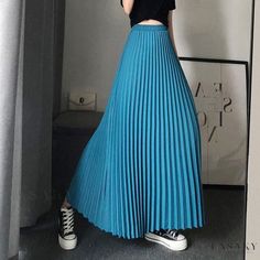 Lasaky - Pleated Chiffon Midi Skirt with Elastic High Waist for a Slim Fit Chiffon Midi Skirt, Chiffon Maxi Skirt, High Waisted Maxi Skirt, Pleated Chiffon, Fairy Dress, Types Of Skirts, High Waisted Denim, Butterfly Print, Skirt Length