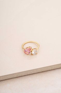 Toi Et Moi Forever 18k Gold Plated Ring – Ettika Forever Ring, Future Bride, Pink Ring, Clear Crystals, Gold Plated Rings, Clear Crystal, Topaz, Ruby, 18k Gold