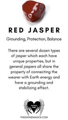 Red Jasper Crystal, Crystal Healing Chart, Crystal Uses, Crystal Guide, Crystal Aesthetic, Crystals Healing Properties, Chakra Healing Crystals, Spiritual Stuff