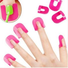 Spill-Proof Nail Polish Application: This set of 26 nail polish protectors is designed to shield your fingers from spills and smudges, ensuring a neat and professional manicure every time. Innovative U-Shape Design: The unique U-shaped stencil fits snugly around the nail, providing precise coverage and preventing nail polish from overflowing onto the skin. Reusable and Eco-Friendly: Made from durable materials, these nail polish protectors can be reused multiple times, offering an eco-friendly a Nail Polish Spill, Nail Protector, Nail Stencils, Finger Nail Art, Manicure Diy, Nail Forms, Nail Art Kit, Pedicures, Manicure Y Pedicure