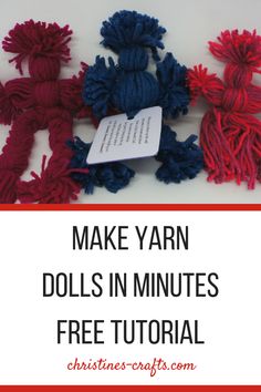 crochet yarn dolls in minutes with text overlay that reads make yarn dolls in minutes free pattern