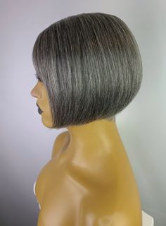 Our T-Part Lace Frontal Bob Wig is made of 100% human hair. The wig measures 8 inches and has the perfect blend of salt and pepper highlights. The hair on this unit is cuticle aligned to eliminate tangling. With proper care this hair can last up to one year. Salt And Pepper Highlights, Frontal Bob Wig, Tapered Afro, Frontal Bob, Lace Frontal Bob, Long Hair Cut Short, Bob Weave, Remy Wigs, Crochet Wig