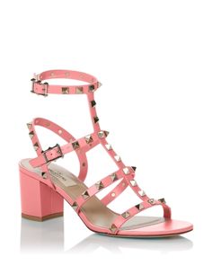 Strappy Block Heel Sandals, City Block, Strappy Block Heels, Block Heel Sandals, Studded Sandals, Valentino Studs, Fashion Girl, Block Heels Sandal, Heel Sandals