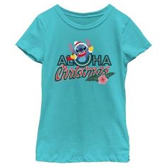 Ohana means family, and that means no tee gets left behind for Christmas with this officially licensed Disney Lilo & Stitch Aloha Christmas Tee! This festive Girls' design features cute little Stitch popping out of the "O" of "Aloha Christmas" with a pretty tropical flower underneath. Grab this new graphic tee for the holiday season and celebrate Christmas with style! Aloha Christmas, Lilo And Stitch Shirt, Ohana Means Family, Stitch Shirt, Tropical Flower, Christmas Gifts For Girls, Disney Lilo, Left Behind, Christmas T Shirt