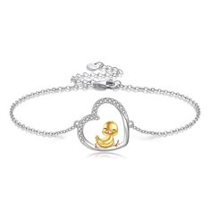 PRICES MAY VARY. Design: Adorable duck sits snugly on the heart, beautiful design, small and exquisite,cute duck bracelet for women, animal lovers, and etc. Material: Duck bracelet, made of high quality 925 sterling silver with zircon. It is lead-free, nickel-free, hypoallergenic and highly polished. It is suitable for long-term wear and does not contain any allergic ingredients. Size:The duck bracelet size is 0.64*0.76 inch,silver chain length 7+2 inches(Adjustable). Packaging:1 x duck bracelet Duck Bracelet, Duck Necklace, Congratulation Graduation, Penguin Bracelet, Animal Bracelet, Bracelet Cute, Bracelet Sterling Silver, Animal Jewelry, Beautiful Gift Boxes