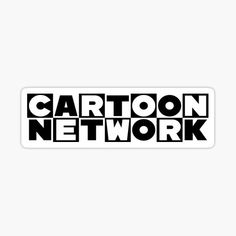 the cartoon network logo sticker is shown in black and white, with the words cartoon network on it