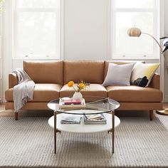 the living room is clean and ready to be used as an office or family room