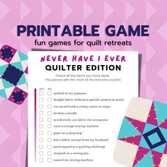 the printable game for quilters to play