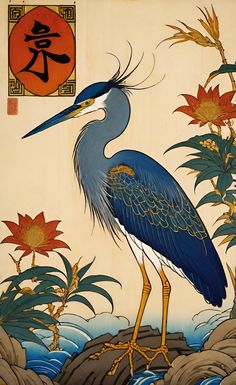 Heron Tattoo, Latest Silk Sarees, Japanese Stuff, Herons, Girls Cardigan, Silk Painting, Art Journal Inspiration, Journal Inspiration, Nursery Art