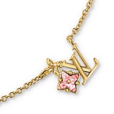 LOUIS VUITTON® - Loulougram Necklace - Golden Gold Designer Necklace, Louis Vuitton Necklace Gold, Luxury Pink Chain Necklace, Luxury Pink Jewelry With Logo Charm, Pink And Gold Necklace, Best Friends Christmas Gifts, Expensive Gifts For Boyfriend, Necklace Ideas Gold, Cute Cheap Gifts