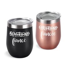 Lifecapido Engagement Gifts for Couple, Boyfriend and Girlfriend Wine Tumbler Set, Engaged Gifts for Fiance Fiancee Her Women Friends, 12oz Stainless Steel Insulated Tumbler with Lid, Rose Gold&Black Wine Tumbler Set, Engaged Gifts, Couple Boyfriend, Boyfriend And Girlfriend, Women Friends, Tumbler Set, Gifts For Fiance, Nutribullet Blender