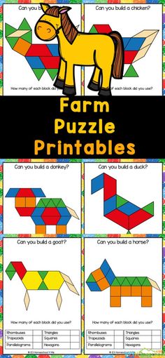 farm puzzle printables for kids to practice their skills on how to make them