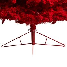 the top of a red christmas tree on a white background