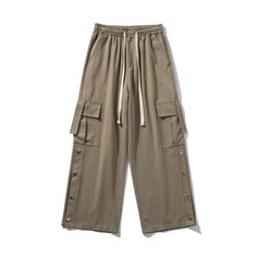 Threebooy Wide Leg Hip Hop Pants Button Decor Men Casual Cotton Harem Cargo Loose Baggy Trousers Streetwear Joggers Clothing Material: COTTON Applicable Scene: CASUAL Pant Style: Cargo Pants Style: Japan Style Model Number: MEN Thickness: midweight Waist Type: MID High Waist Button Closure Streetwear Bottoms, Streetwear Trousers With Button Closure, Casual Khaki Cargo Pants With Button Closure, Khaki Bottoms With Buttons, Khaki Cotton Cargo Pants With Button Closure, Khaki Wide Leg Pants With Button Closure, Khaki Trousers With Button Closure, Casual Bottoms With Buttons For Streetwear, High Waist Pants With Button Closure For Streetwear