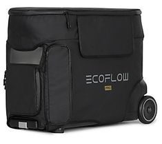 the ecoflow wheeled bag is black and has wheels that are also attached to it