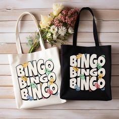 This Bingo themed tote bag is perfect for all the Bingo enthusiasts out there. Featuring a fun and colorful design, this bag is not only practical but also a great way to show off your love for the game. It's spacious enough for all your shopping needs and sturdy enough for everyday use. The unique Bingo design makes it a great gift for friends or family who enjoy playing Bingo. Whether you're headed to the game hall or just running errands, this tote bag is a stylish and fun choice. Product Fea Bingo Gifts, Bingo Design, Bingo Balls, Bingo Bag, Bingo Night, Unique Tote Bag, Personalize Bag, Colorful Design, Everyday Items