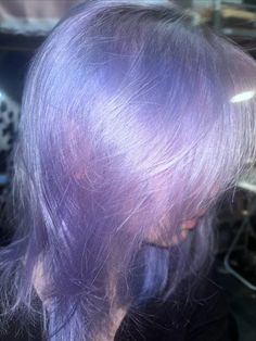 #hair #girl #pinterest #haircare #girly #cutehairstyle #shinee #purple #purplehair Purple Hair Dye Aesthetic, Hair Dye Inspo Colorful, Purple And Periwinkle Hair, White Hair With Rainbow Highlights, Short Blue Wolfcut, Purple Hair Inspo Color, Short Periwinkle Hair, Light Purple Dyed Hair, Purple Blonde Hair Highlights